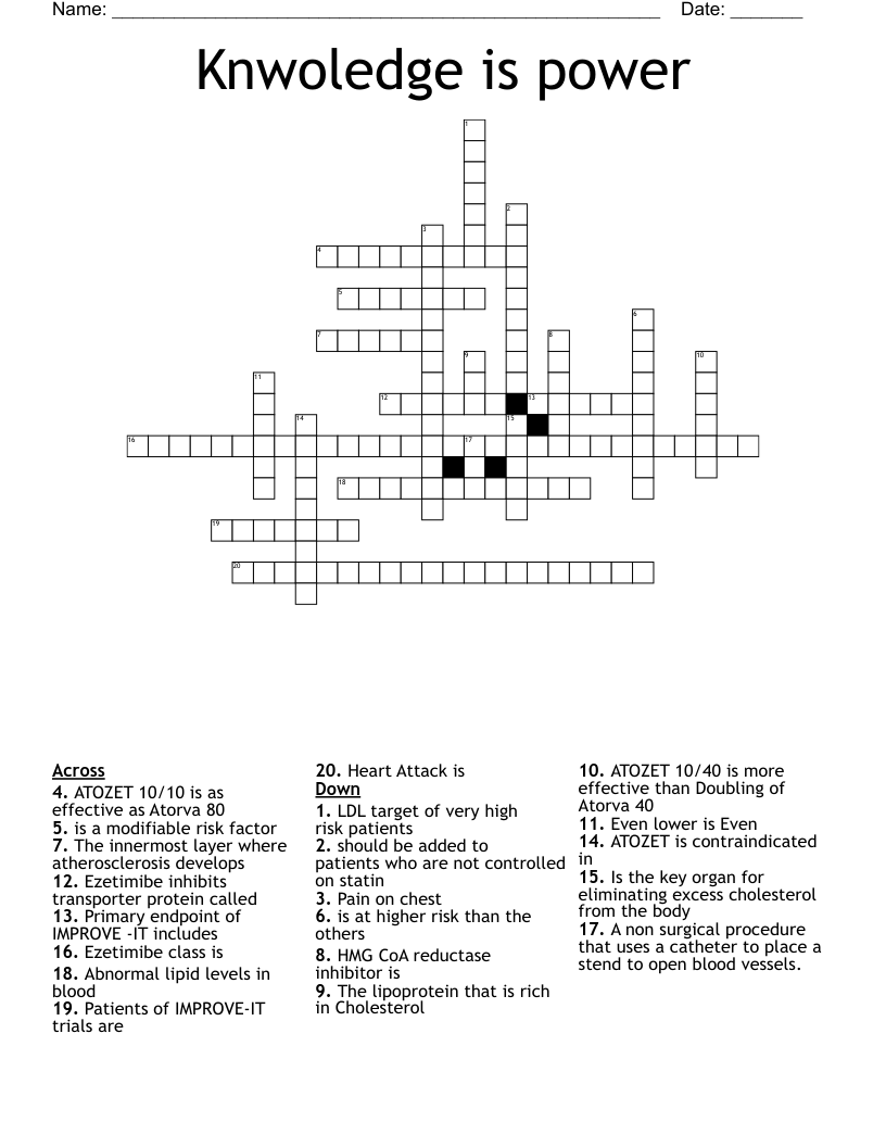 Knwoledge is power Crossword