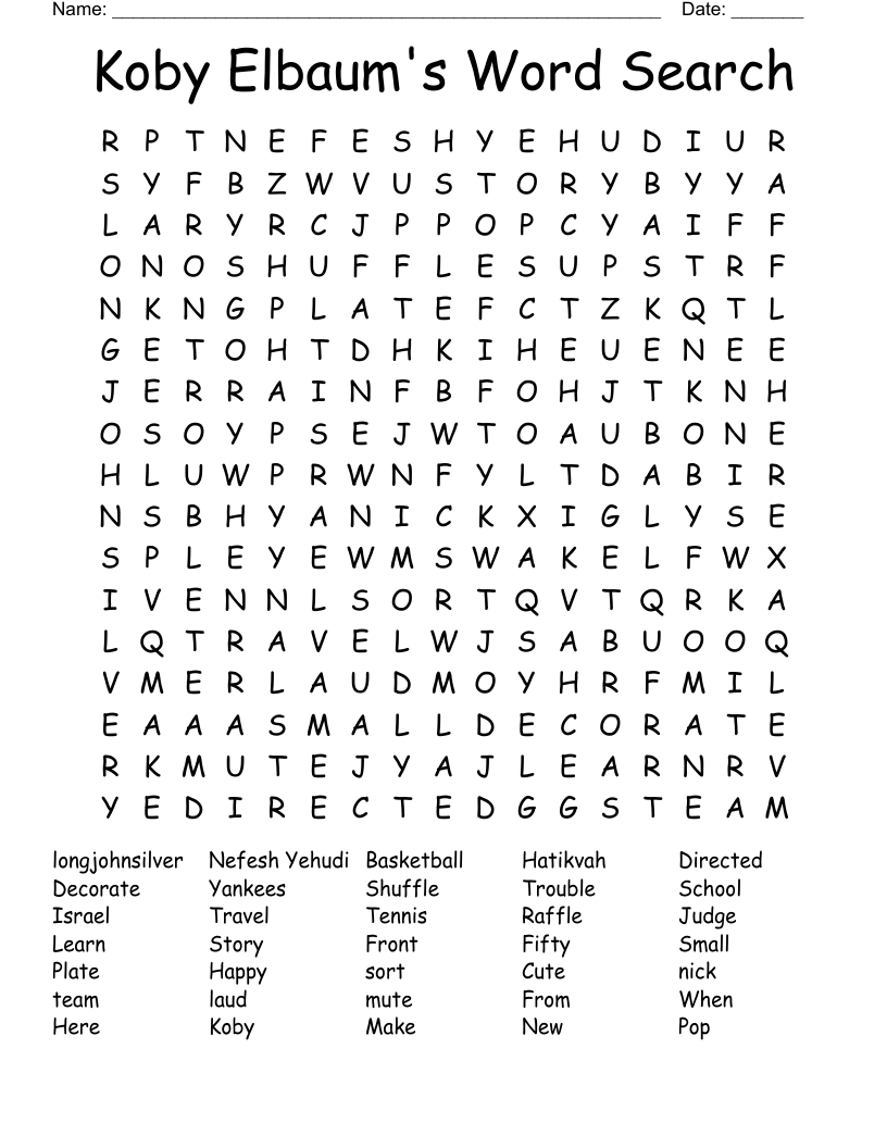 Koby Elbaum's Word Search
