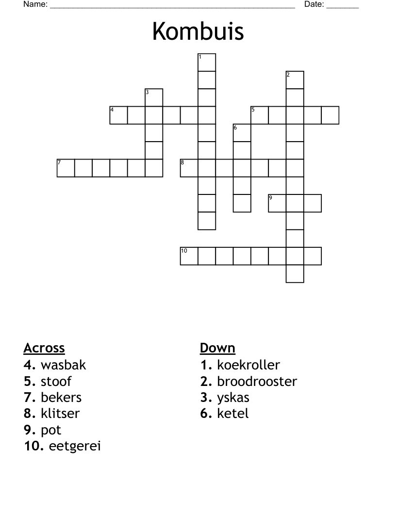 Kombuis Crossword