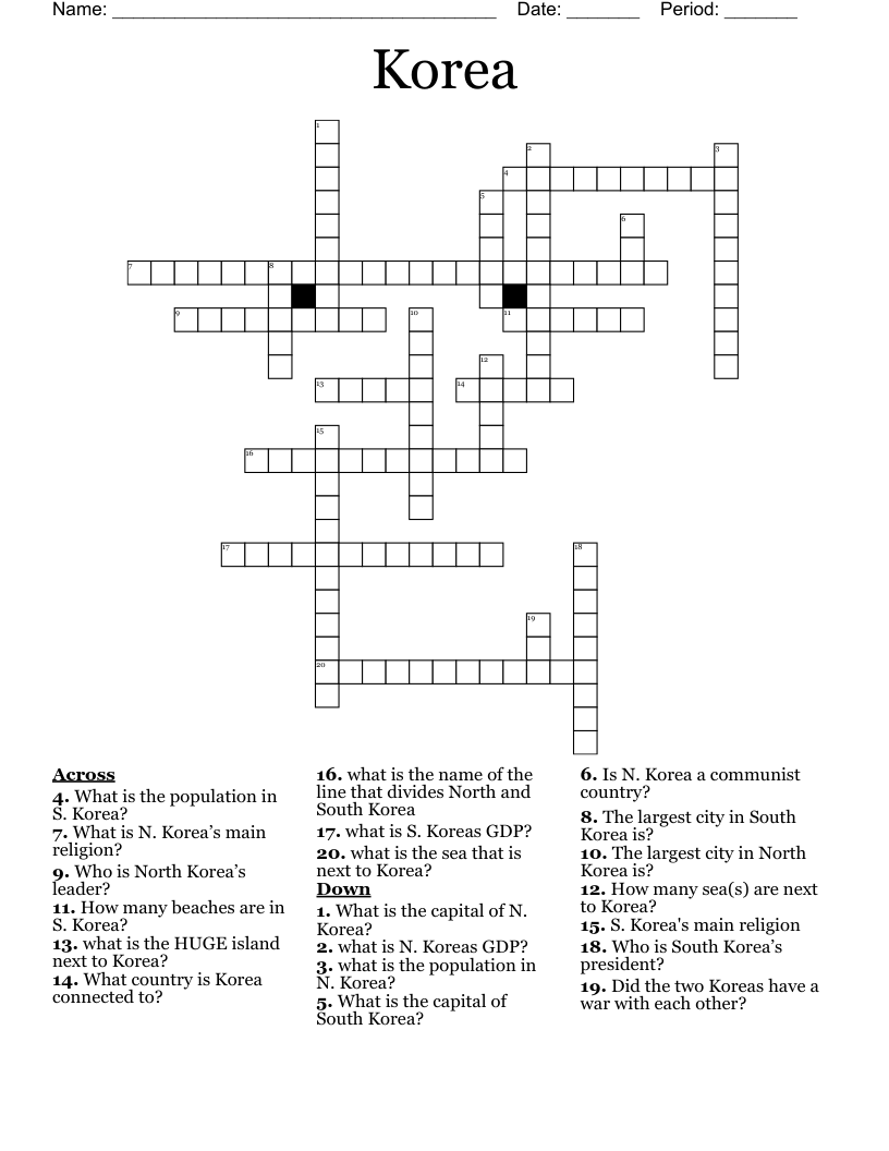 Korea Crossword