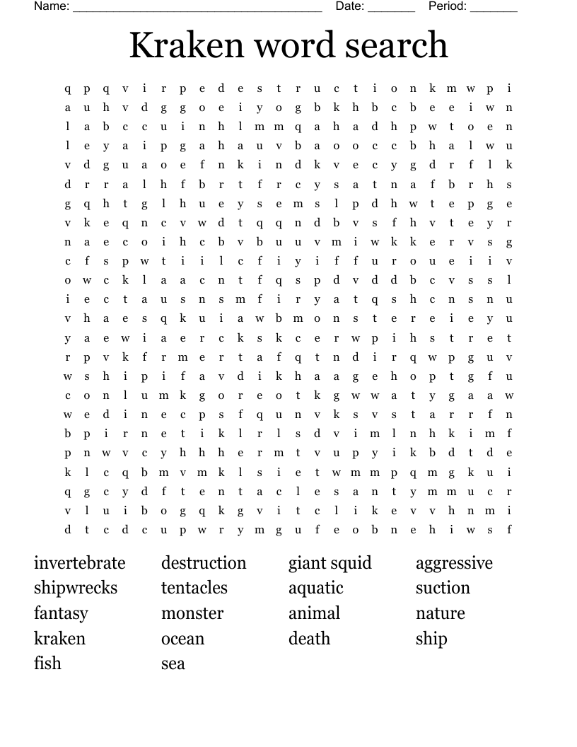 Kraken word search