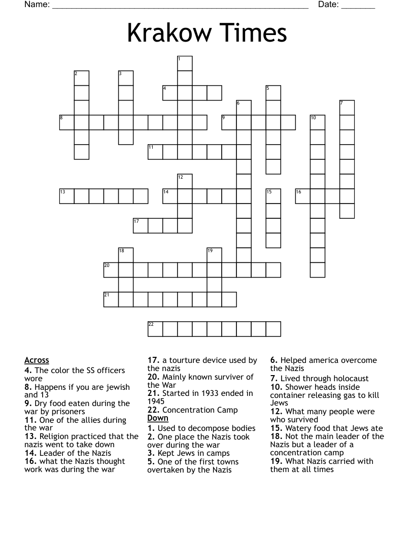Krakow Times Crossword