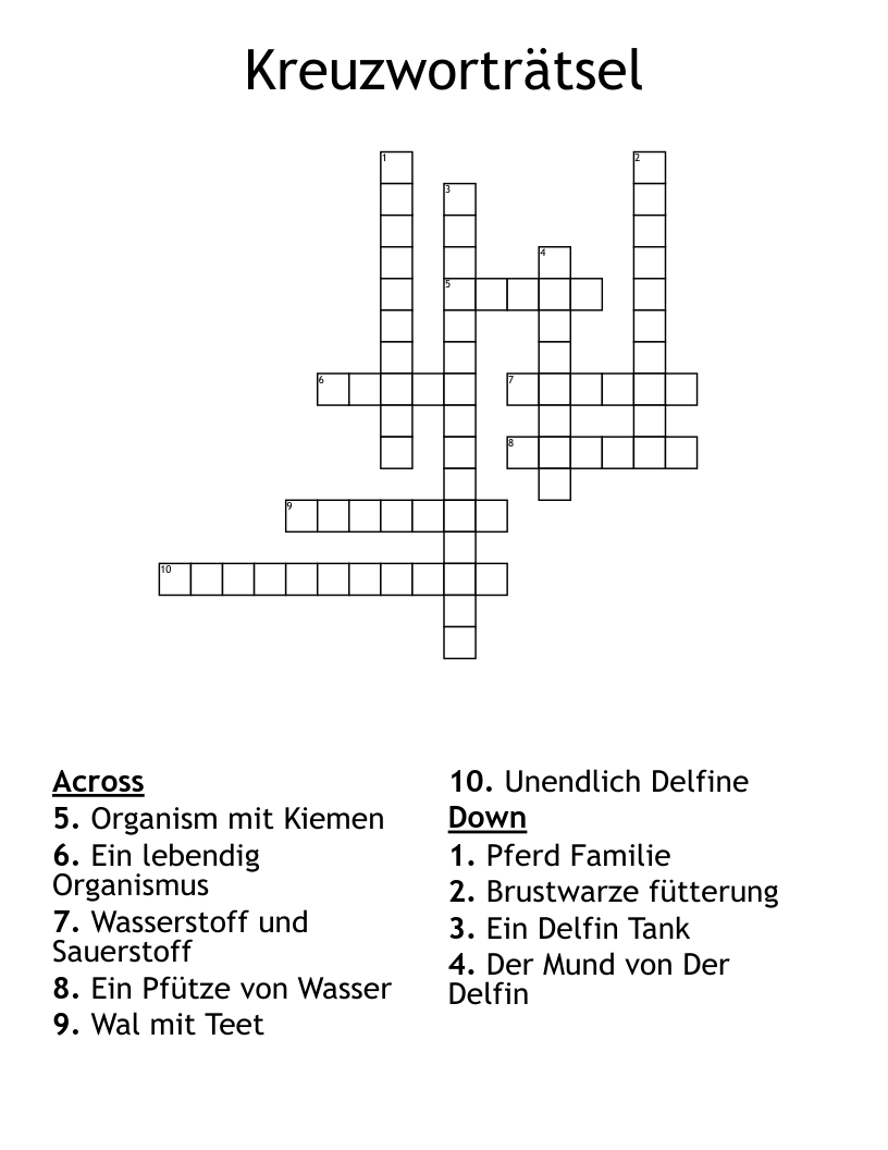 Kreuzworträtsel Crossword
