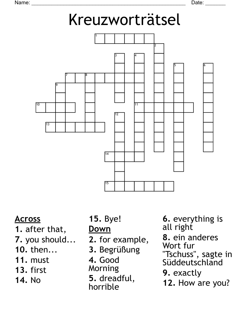 Kreuzworträtsel Crossword