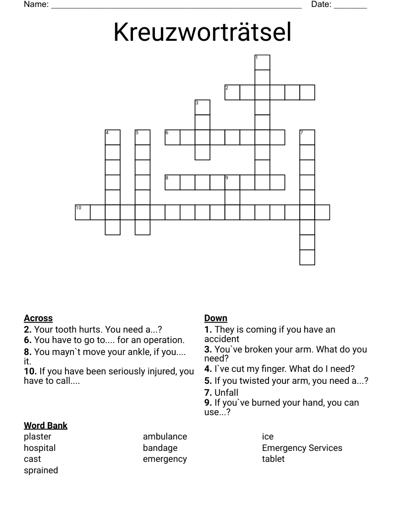Kreuzworträtsel Crossword