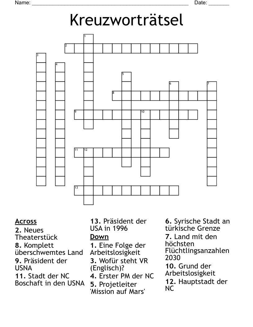 Kreuzworträtsel   Crossword