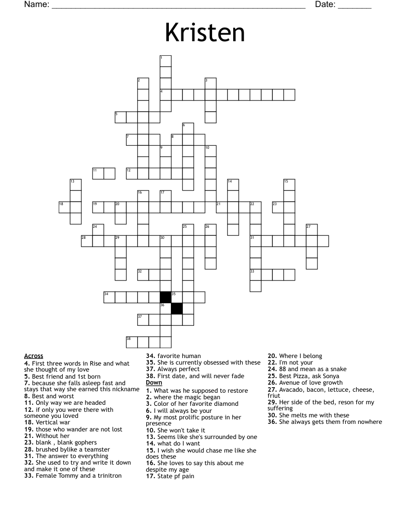 Kristen Crossword