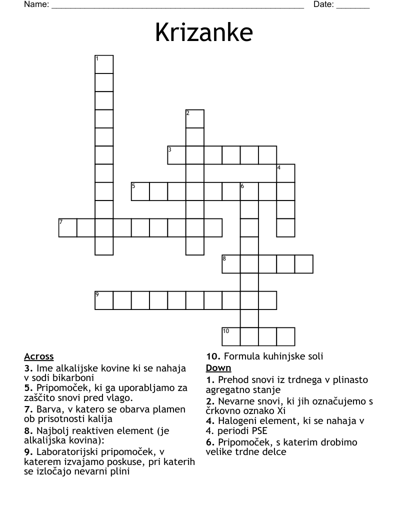 Krizanke Crossword