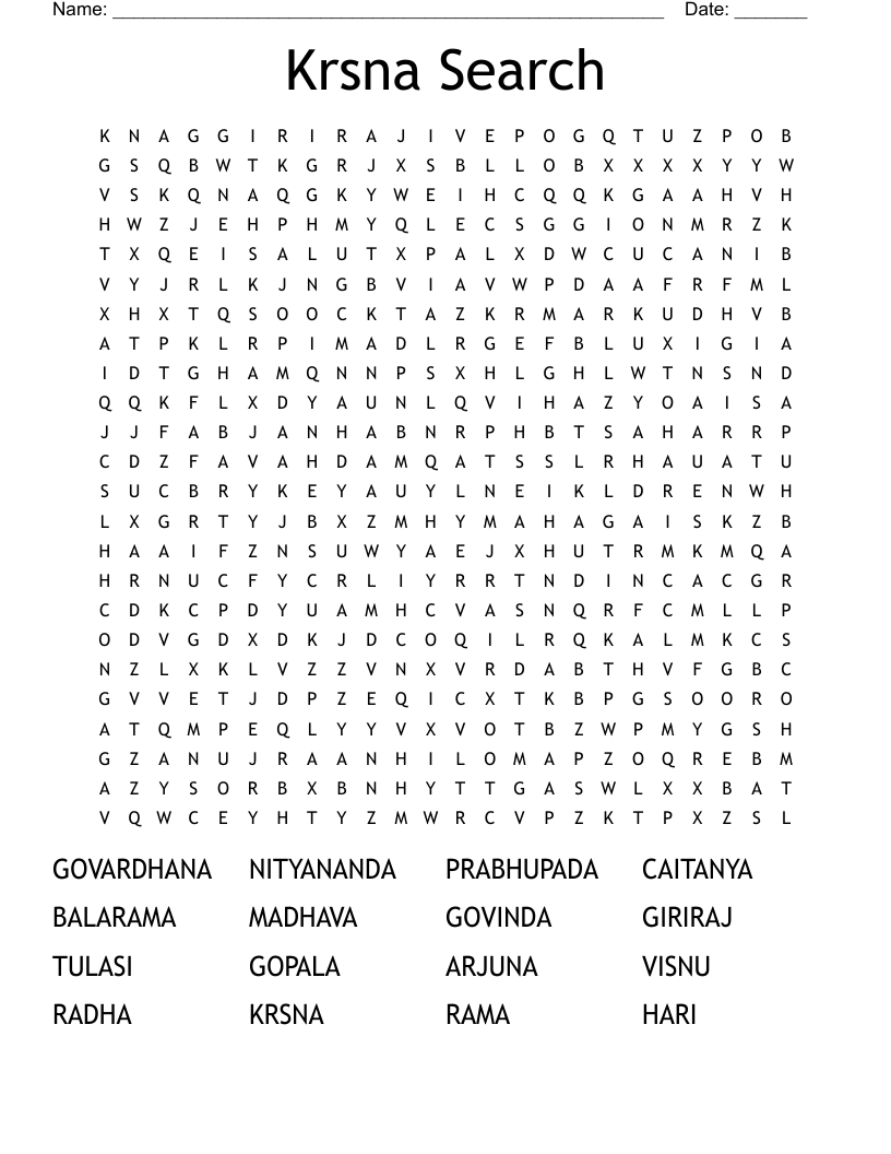 Krsna Search  Word Search