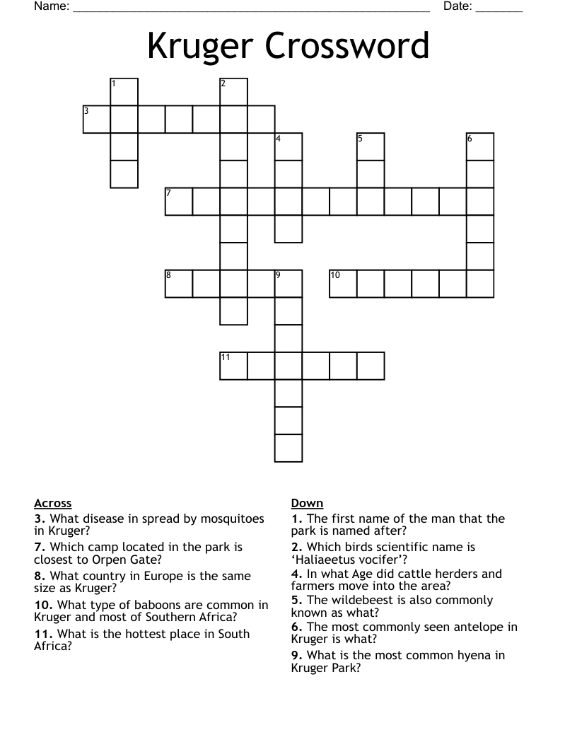 Kruger Crossword