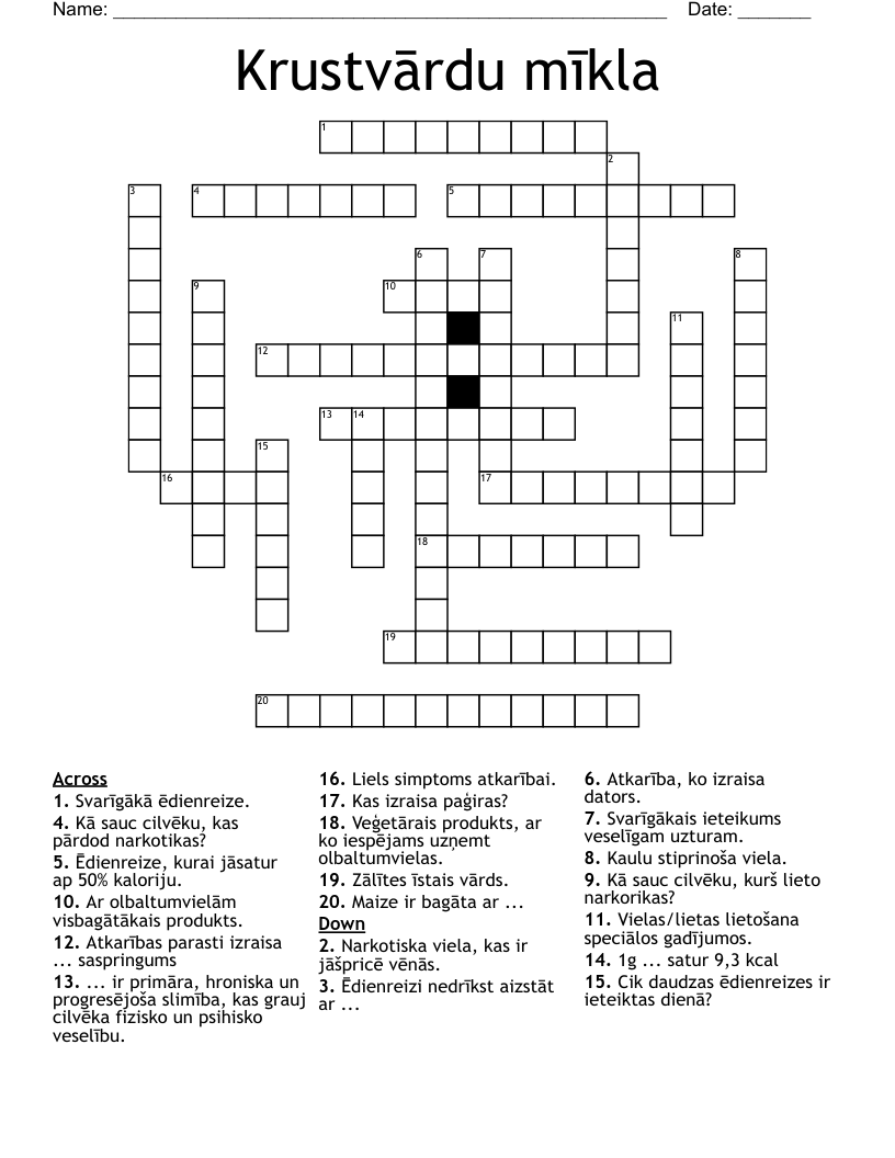 Krustvārdu mīkla Crossword