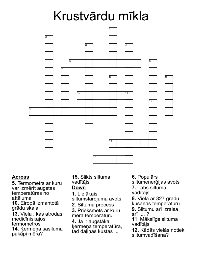 Krustvārdu mīkla Crossword