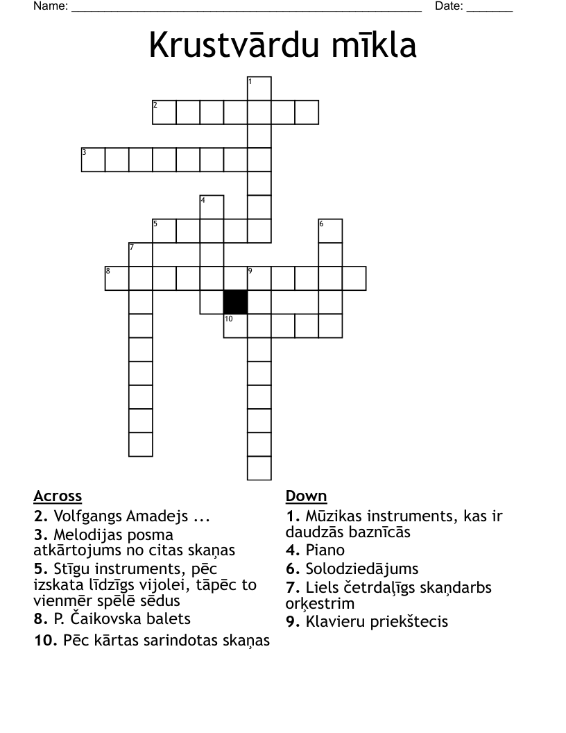 Krustvārdu mīkla Crossword