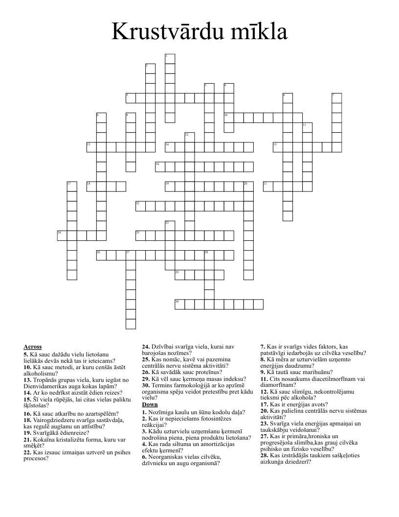 Krustvārdu mīkla Crossword
