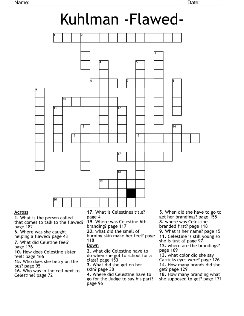 Kuhlman -Flawed- Crossword