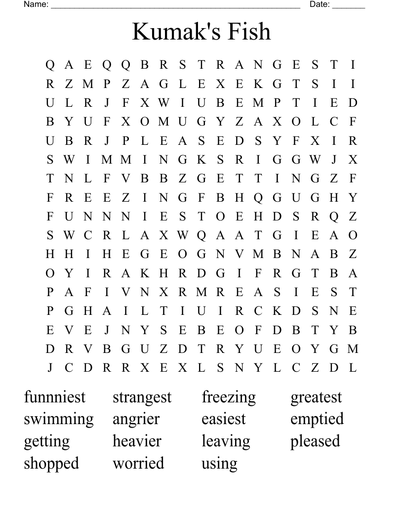 Kumak's Fish Word Search