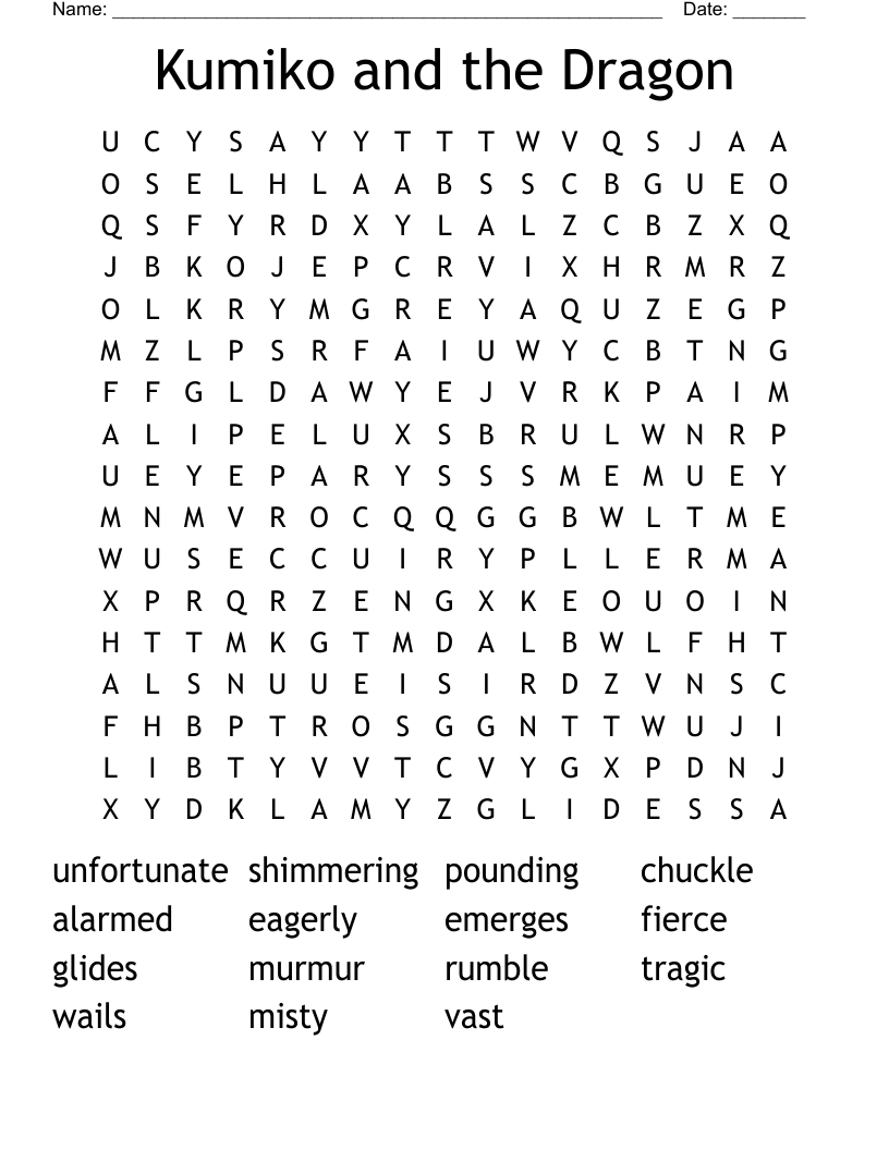 Kumiko and the Dragon Word Search
