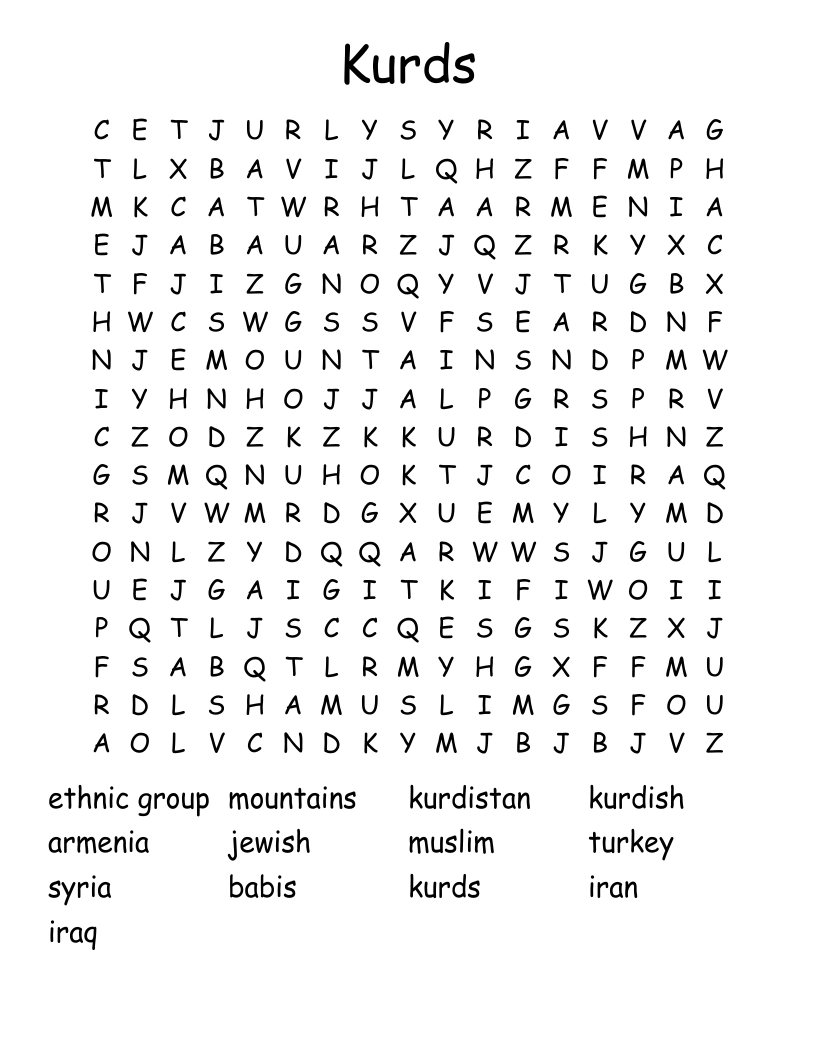 Kurds Word Search