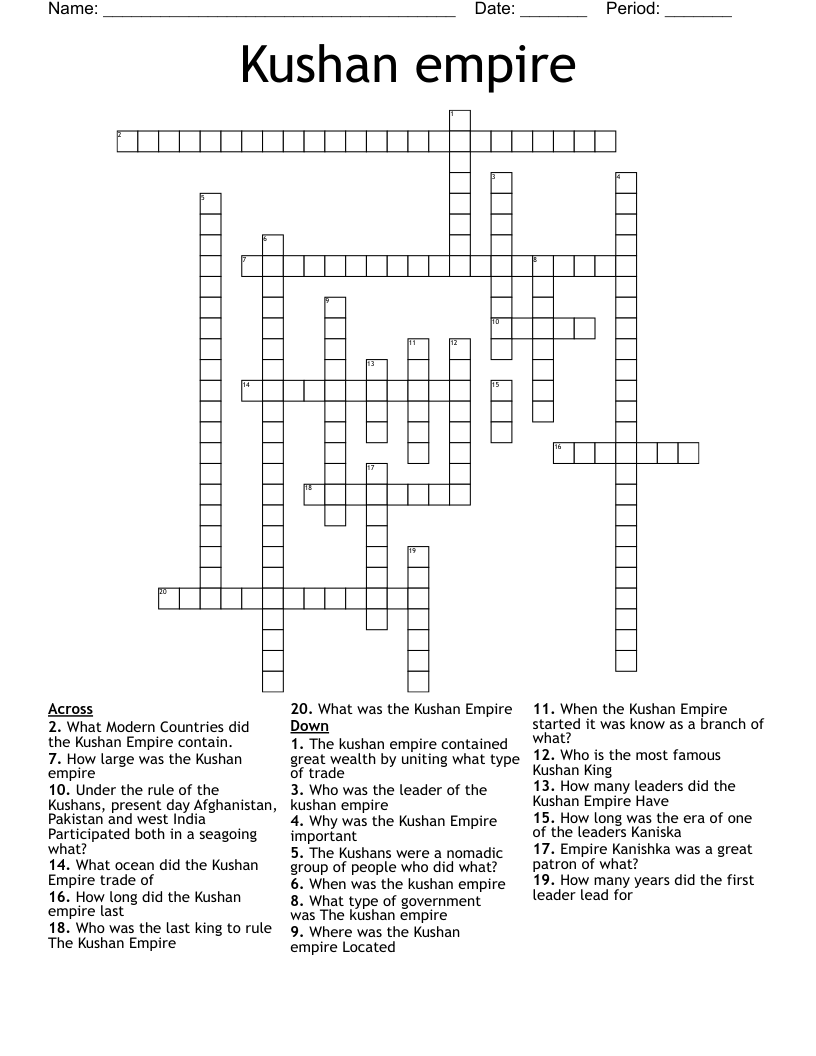 Kushan empire Crossword