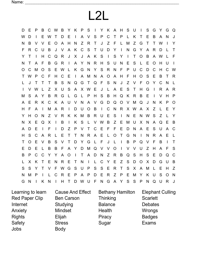 L2L Word Search