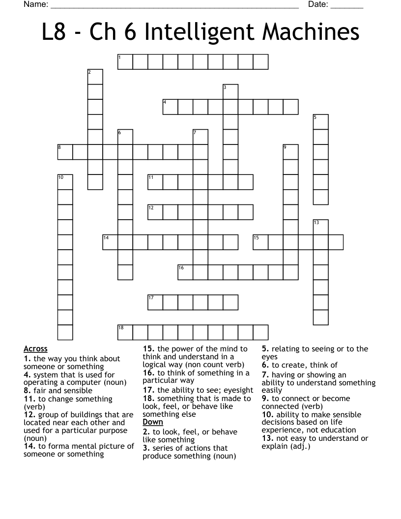 L8 - Ch 6 Intelligent Machines Crossword