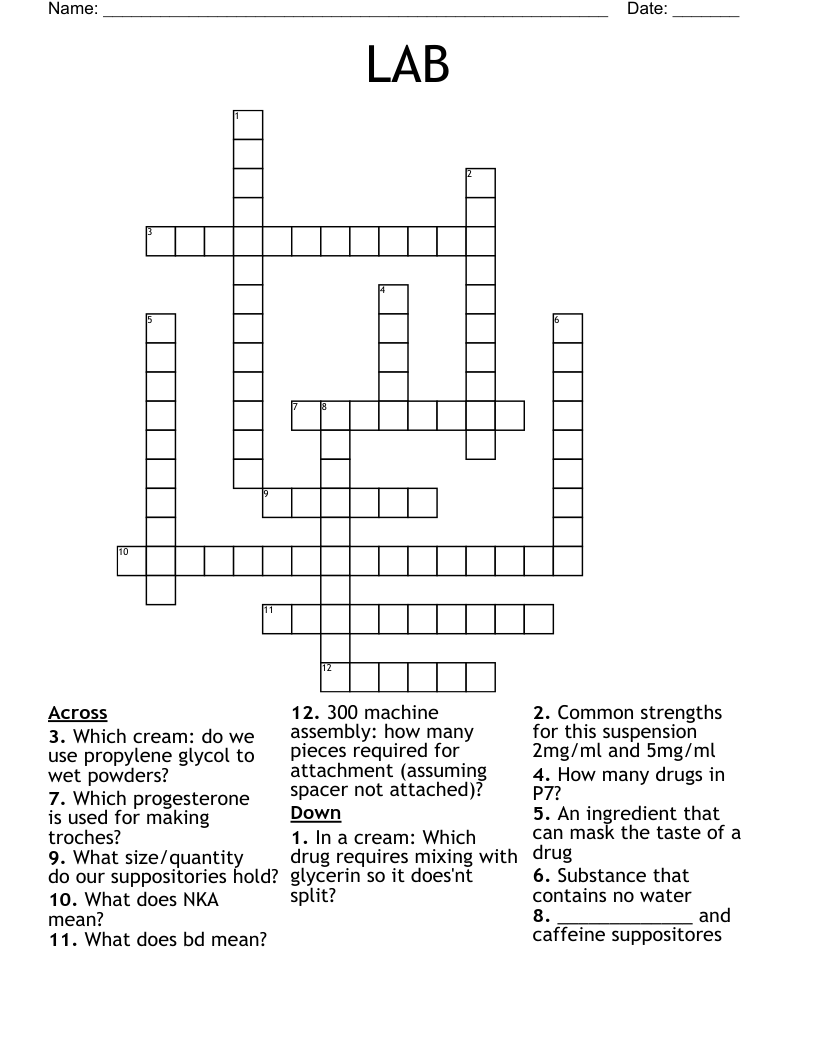 LAB Crossword