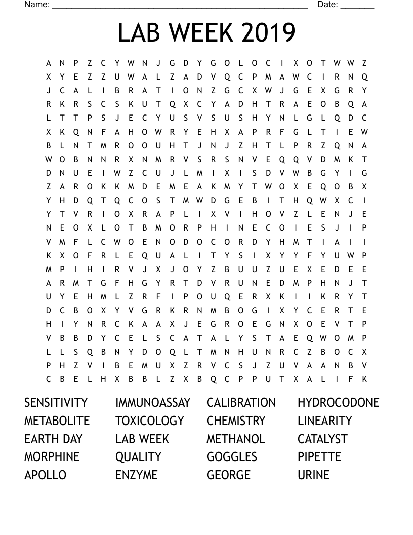 LAB WEEK 2019 Word Search