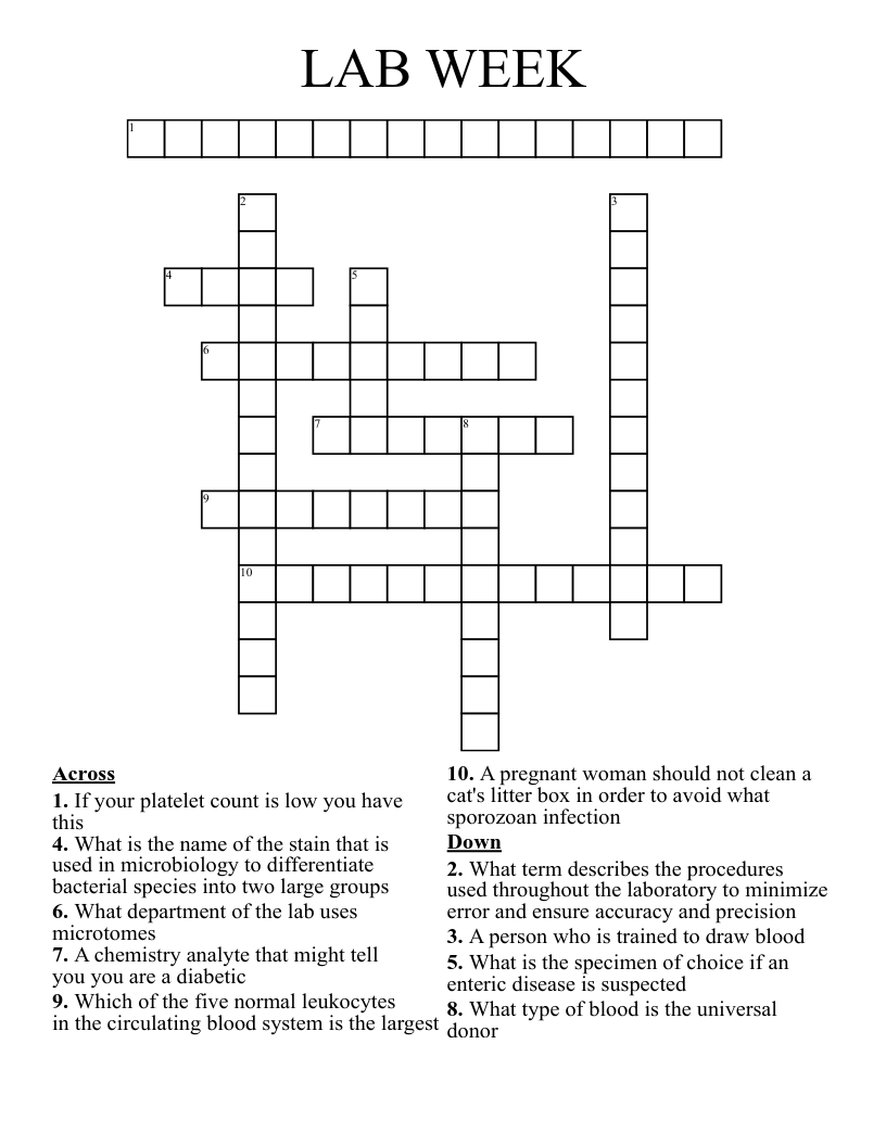 LAB WEEK Crossword