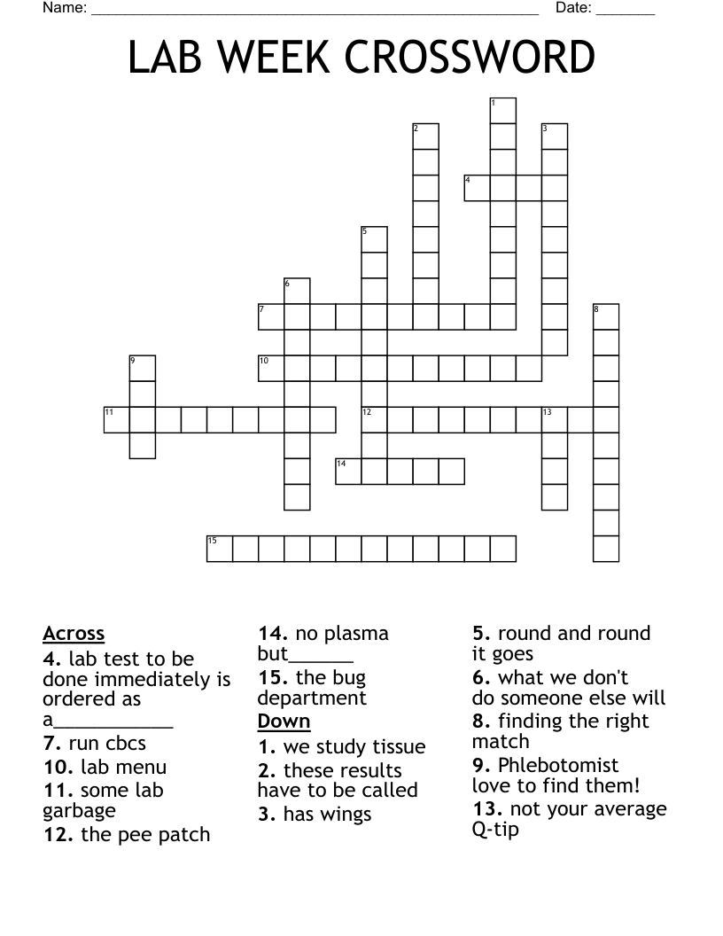 LAB WEEK CROSSWORD