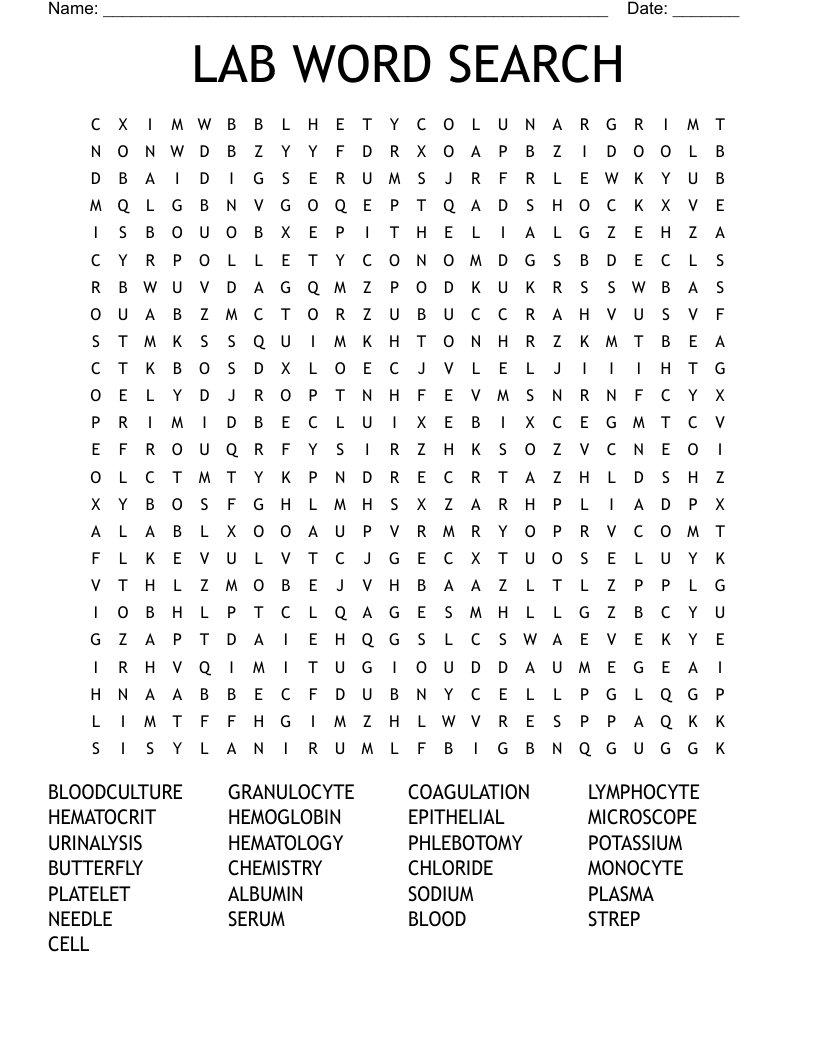LAB WORD SEARCH