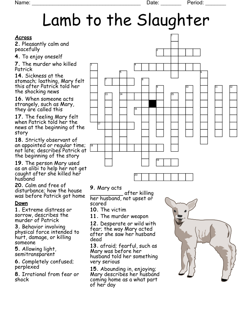 Lamb to the Slaughter Crossword