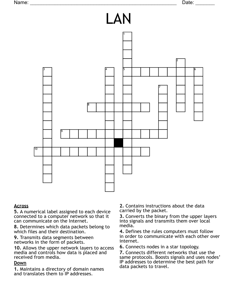 LAN Crossword