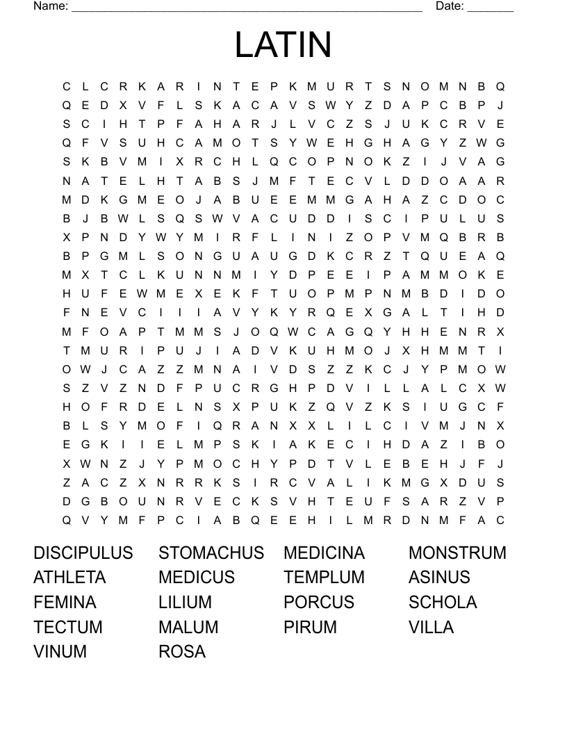 LATIN Word Search