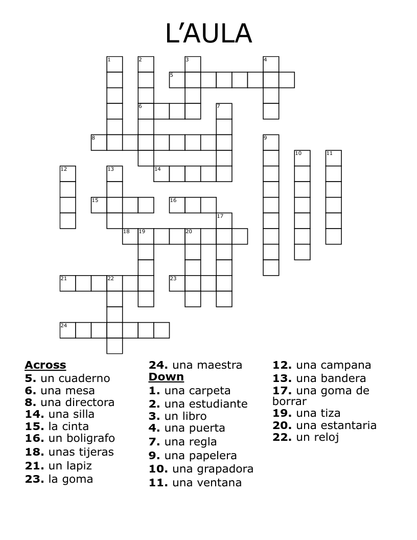 L’AULA Crossword
