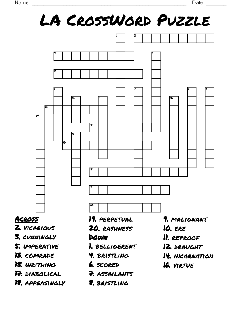 LA CrossWord Puzzle