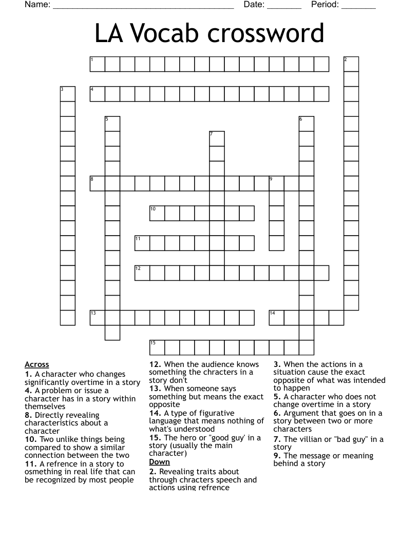 LA Vocab crossword