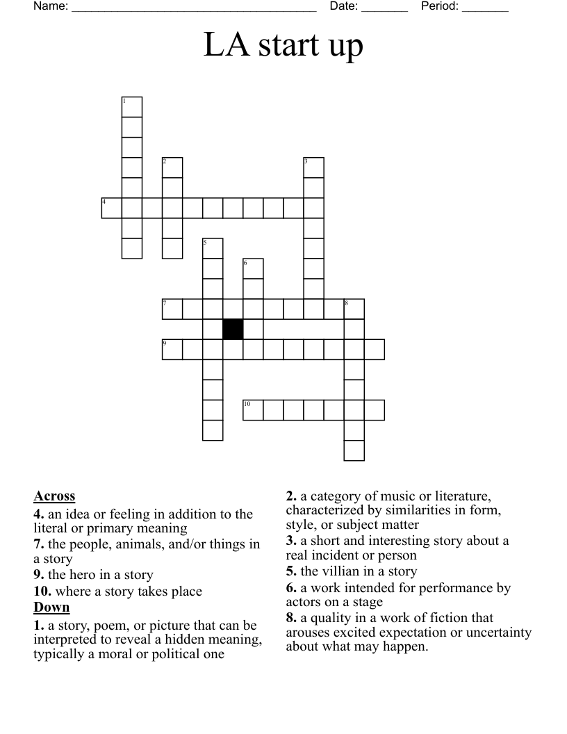 LA start up Crossword
