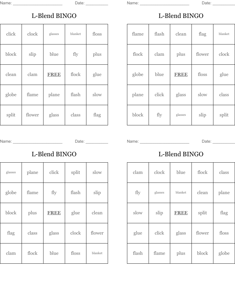 L-Blend BINGO