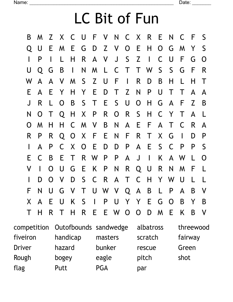 LC Bit of Fun Word Search