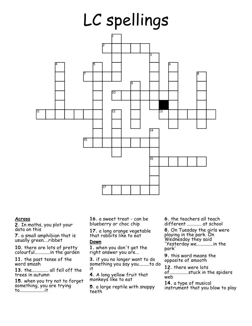 LC spellings Crossword
