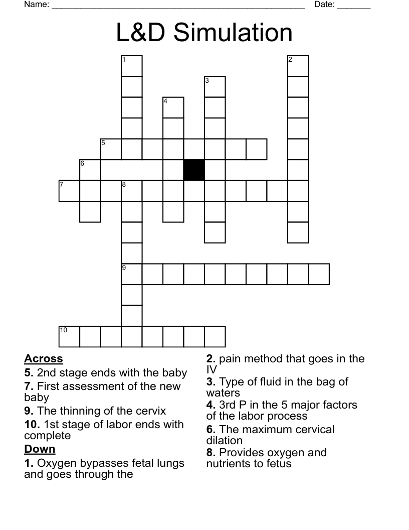 L&D Simulation Crossword