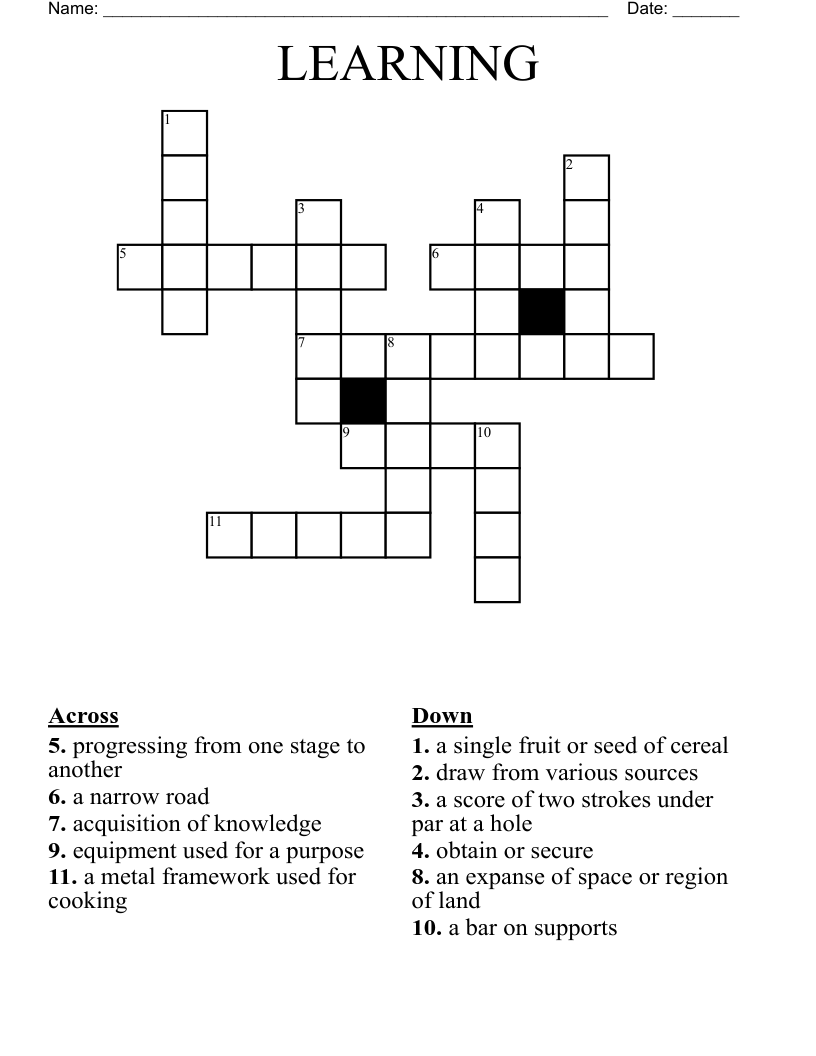LEARNING Crossword