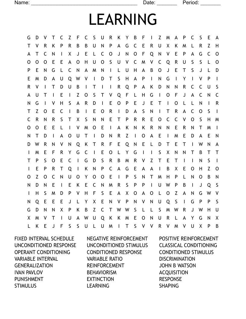 LEARNING Word Search