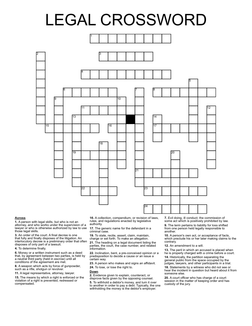 LEGAL CROSSWORD