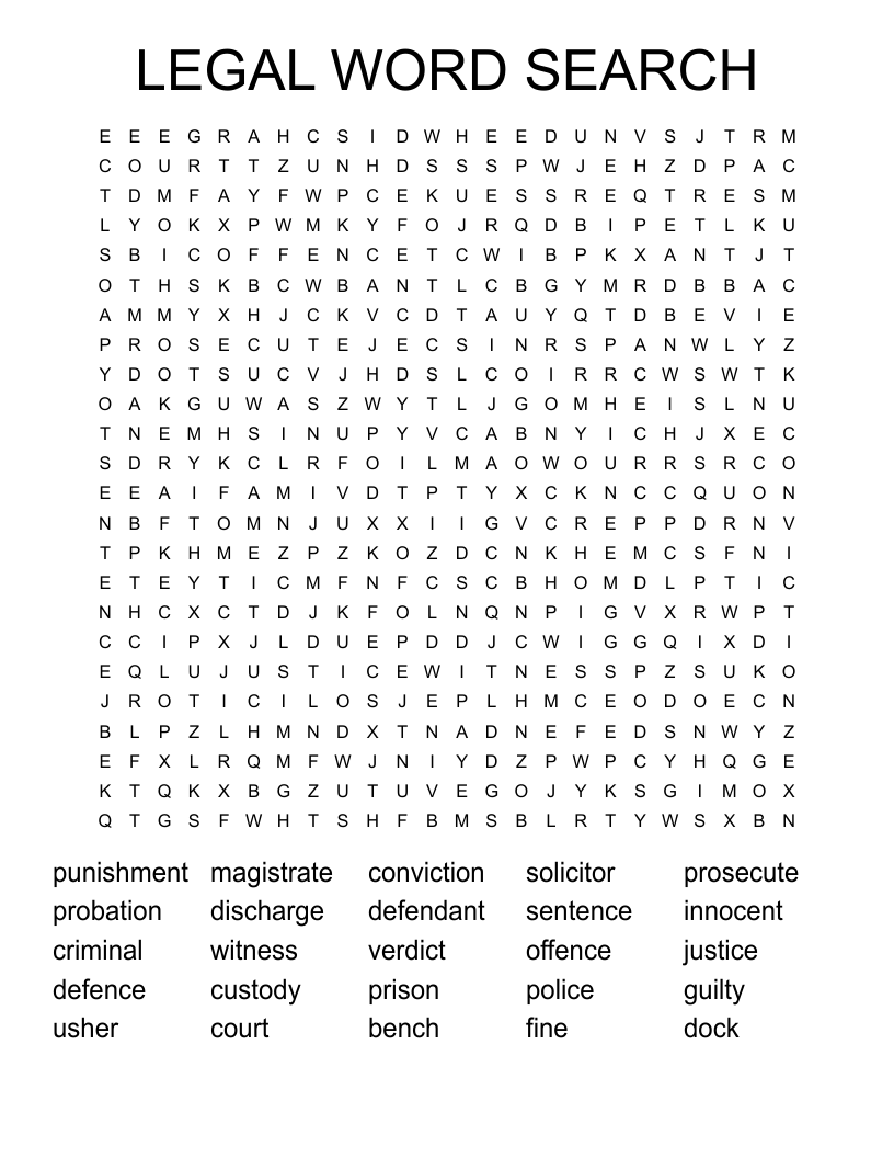 LEGAL WORD SEARCH