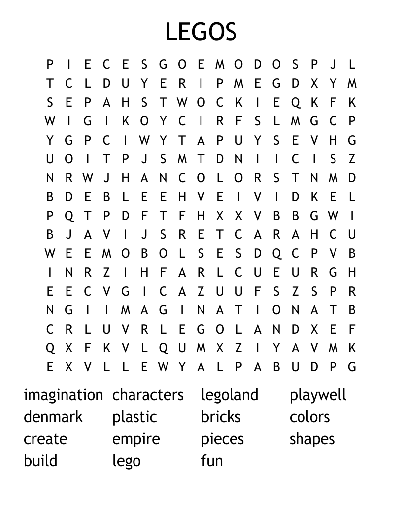 LEGOS Word Search