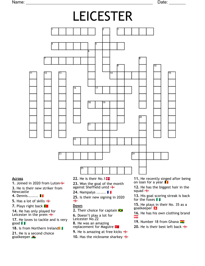 LEICESTER  Crossword