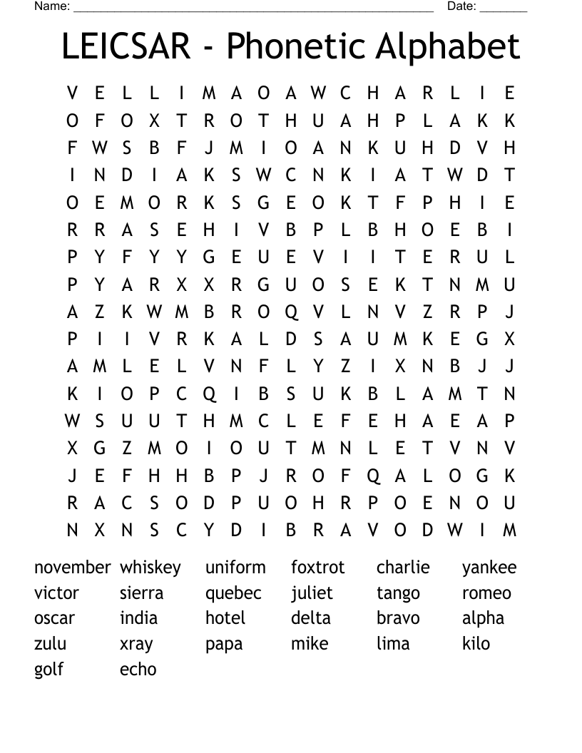 LEICSAR - Phonetic Alphabet Word Search