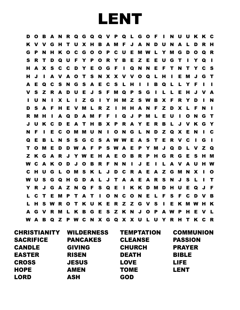 LENT Word Search