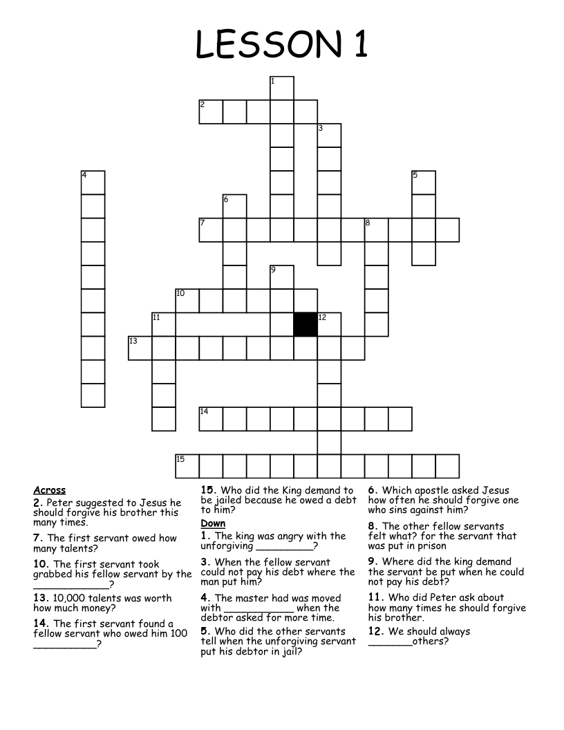 LESSON 1 Crossword